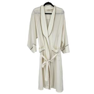 Victoria's Secret Gold Label Tie Front Belt White Vintage Robe Size Small